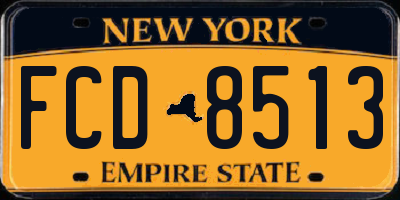 NY license plate FCD8513