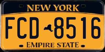 NY license plate FCD8516