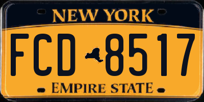 NY license plate FCD8517