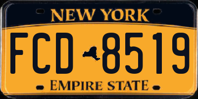 NY license plate FCD8519