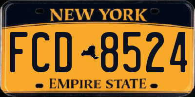 NY license plate FCD8524