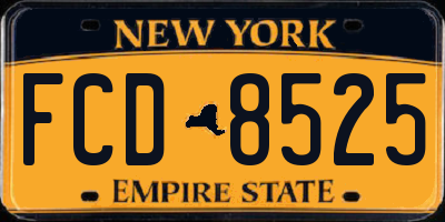 NY license plate FCD8525