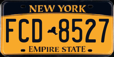 NY license plate FCD8527