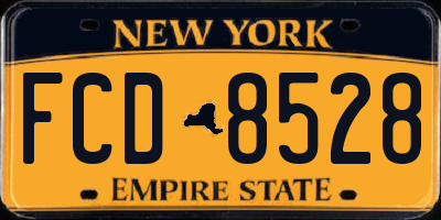 NY license plate FCD8528