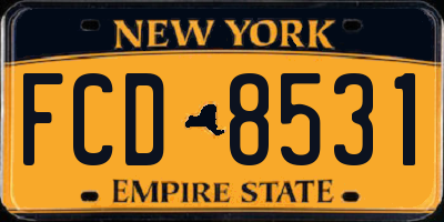 NY license plate FCD8531