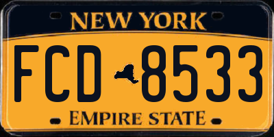 NY license plate FCD8533