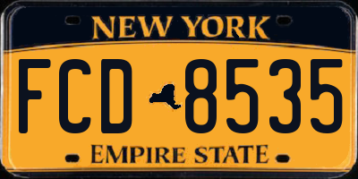 NY license plate FCD8535