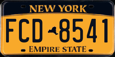 NY license plate FCD8541