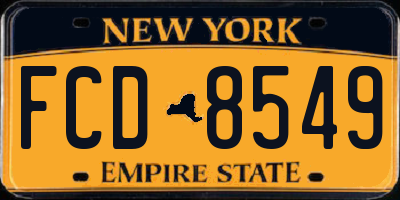 NY license plate FCD8549
