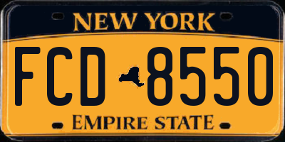 NY license plate FCD8550