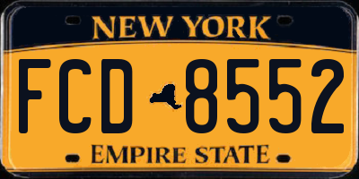 NY license plate FCD8552