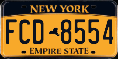 NY license plate FCD8554