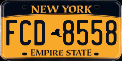 NY license plate FCD8558