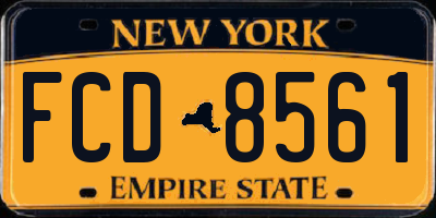NY license plate FCD8561