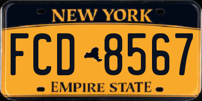 NY license plate FCD8567