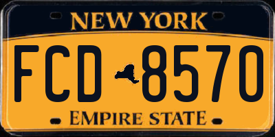 NY license plate FCD8570