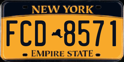 NY license plate FCD8571