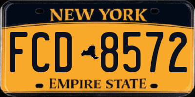 NY license plate FCD8572