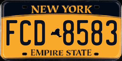 NY license plate FCD8583