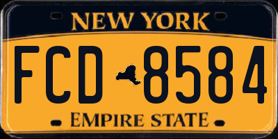 NY license plate FCD8584