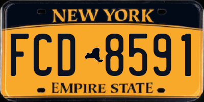 NY license plate FCD8591