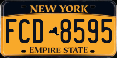 NY license plate FCD8595