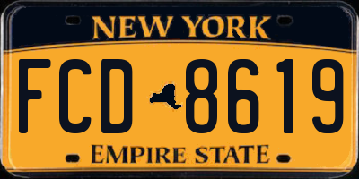 NY license plate FCD8619