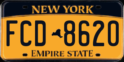 NY license plate FCD8620