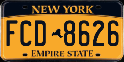 NY license plate FCD8626