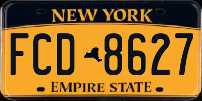 NY license plate FCD8627