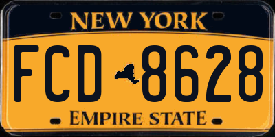 NY license plate FCD8628