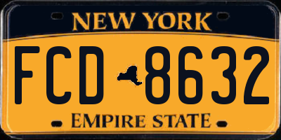 NY license plate FCD8632