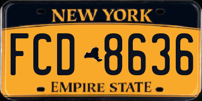 NY license plate FCD8636