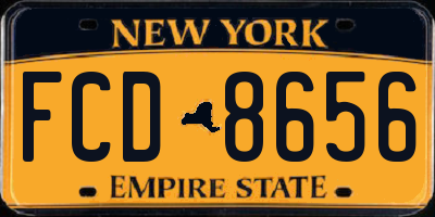 NY license plate FCD8656