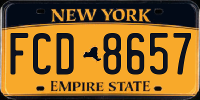 NY license plate FCD8657