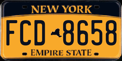 NY license plate FCD8658