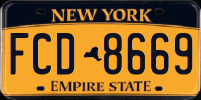 NY license plate FCD8669