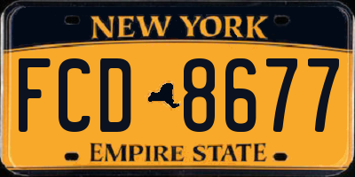 NY license plate FCD8677