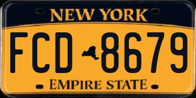 NY license plate FCD8679
