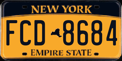NY license plate FCD8684