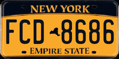 NY license plate FCD8686