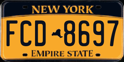 NY license plate FCD8697