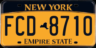 NY license plate FCD8710