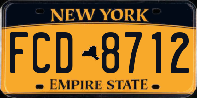 NY license plate FCD8712