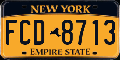 NY license plate FCD8713