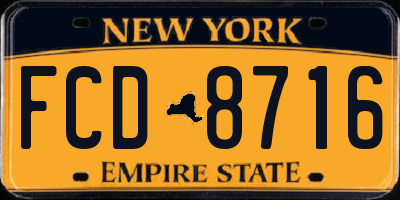 NY license plate FCD8716