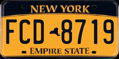 NY license plate FCD8719