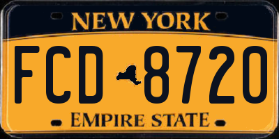 NY license plate FCD8720