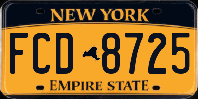 NY license plate FCD8725