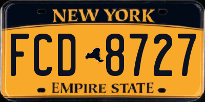 NY license plate FCD8727